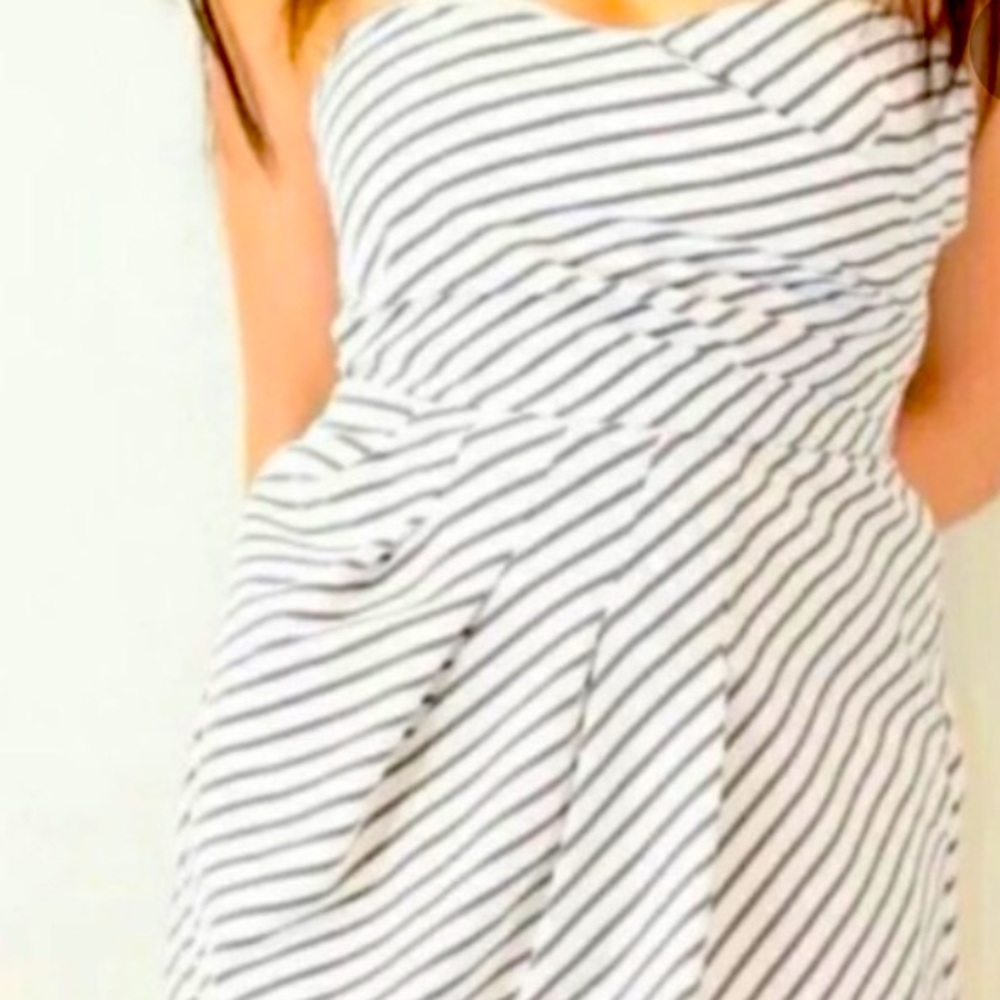 Zara Basic Strapless Fitted Mini Dress with Rouching Details Size Large
